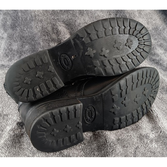 Steve Madden Troopa Black Leather Lace Up Side Zip Combat Boots Women's Size 7 - Picture 8 of 8